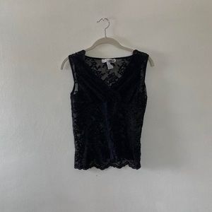 vintage black lace lingerie cami top